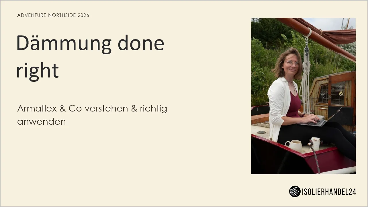 Mareike Puschban (Isolierhandel24) — hier an Bord ihres selbst ausgebauten Wohnboots