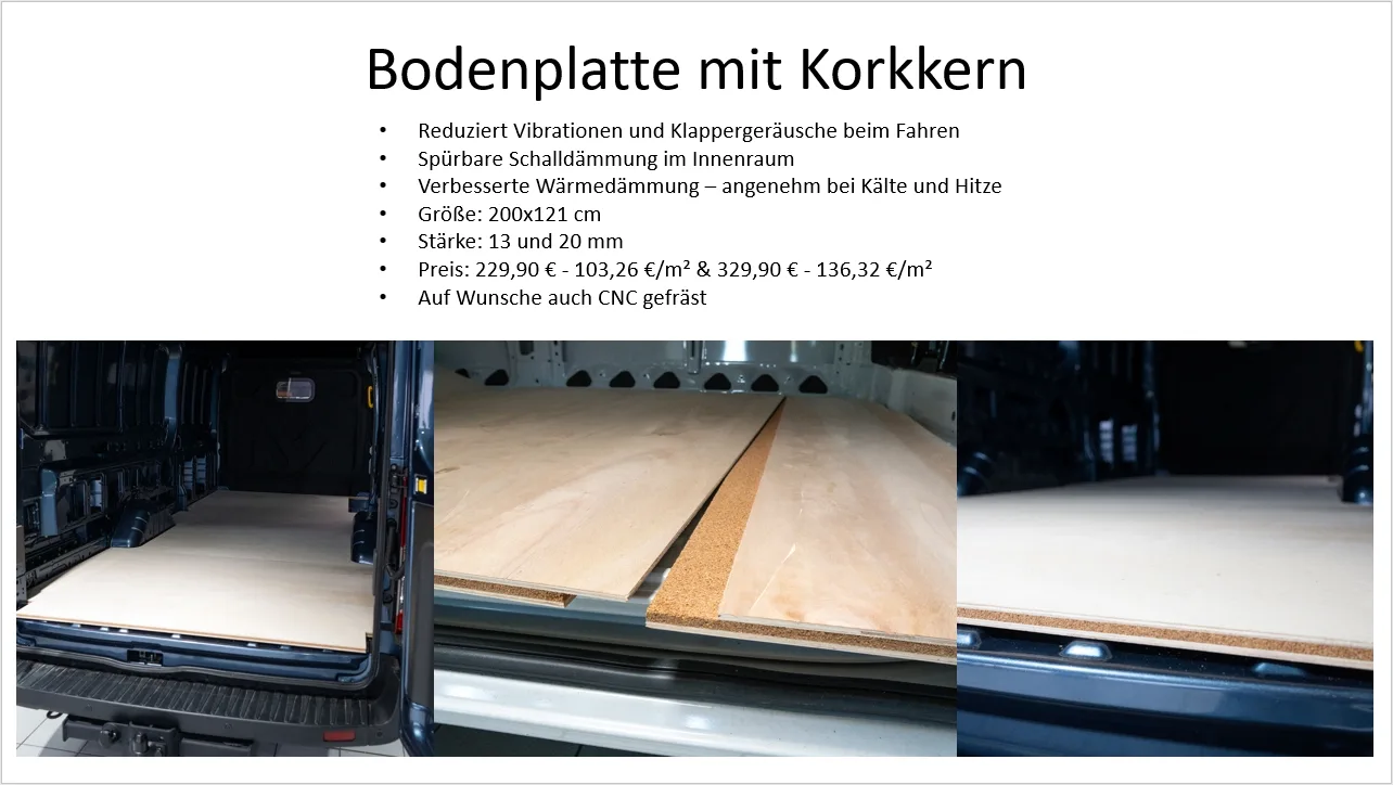 Die epicPLY-Bodenplatte mit Korkkern: weniger Vibration, Schall- und Wärmedämmung