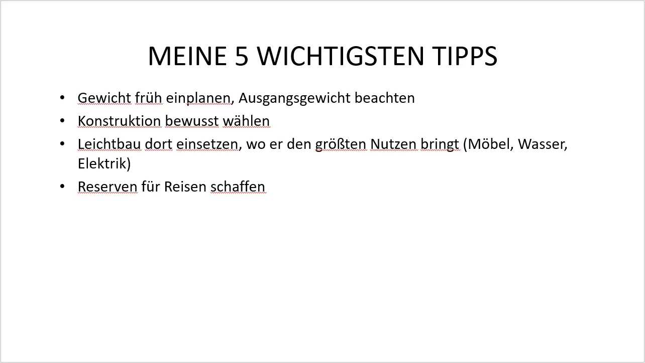Mirkos fünf wichtigste Tipps für den Leichtbau